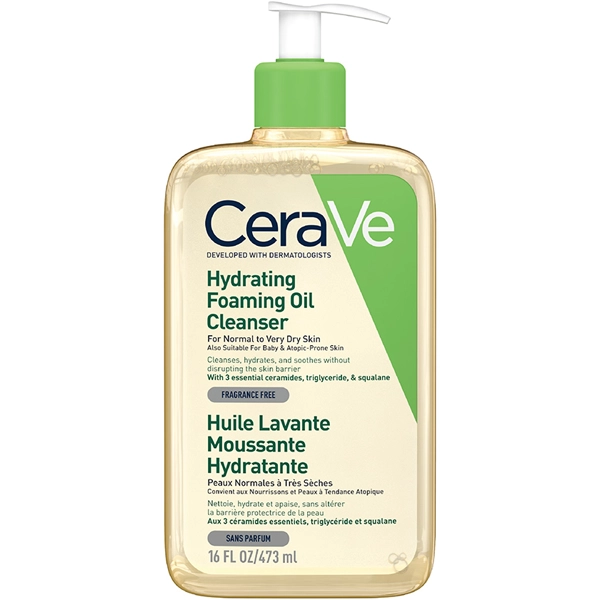 فوم شستشوی روغنی سراوی اصل آبرسان پوست نرمال تا خیلی خشک 473 میل | CeraVe Hydrating Foaming Oil Cleanser For Normal to Very Dry Skin 473ml